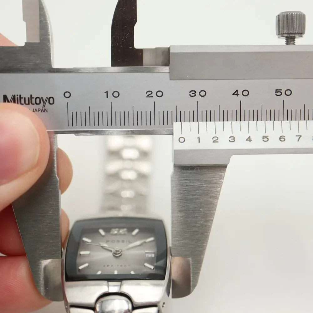Fossil Arkitekt Silver Tone Square 26mm Womens Watch Steel FS2921 w New Battery